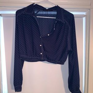 Button down crop top